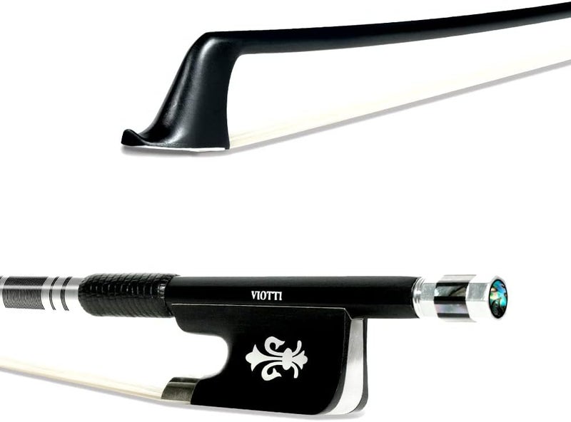 Viotti Carbon Fiber Cello Bow, Hand Crafted by Professional Bow Makers, Strong, Stiff & Well Balanced, Made with Mongolian Horse Hair, For Cellist of All Skill Levels - Image 1